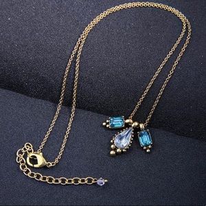 Rhinestone Gold Plated Vintage Necklace